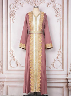 Saviig Moroccan Takchita Kaftan 2-Piece Set for Wedding and Evening Parties