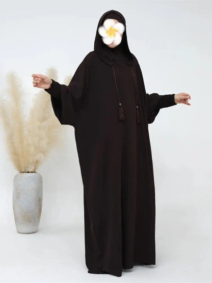 Saviig Ramadan Hoodie Kebaya Khimar Abaya Modest Dress Robe for Muslim Women