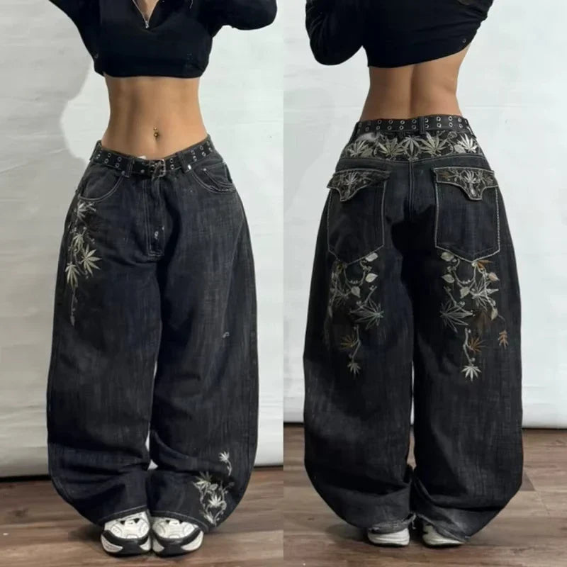 Saviig Vintage High Waist Wide Leg Jeans for Women & Men