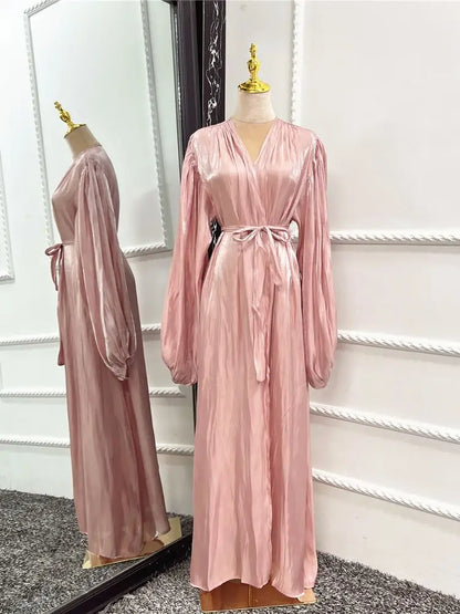 Saviig Kimono Style Kaftan Abaya for Women - Islamic Long Robe Dress