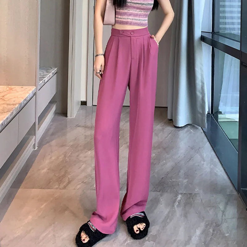Saviig High Waist Baggy Straight Pants: Cool and Casual Women's Trousers