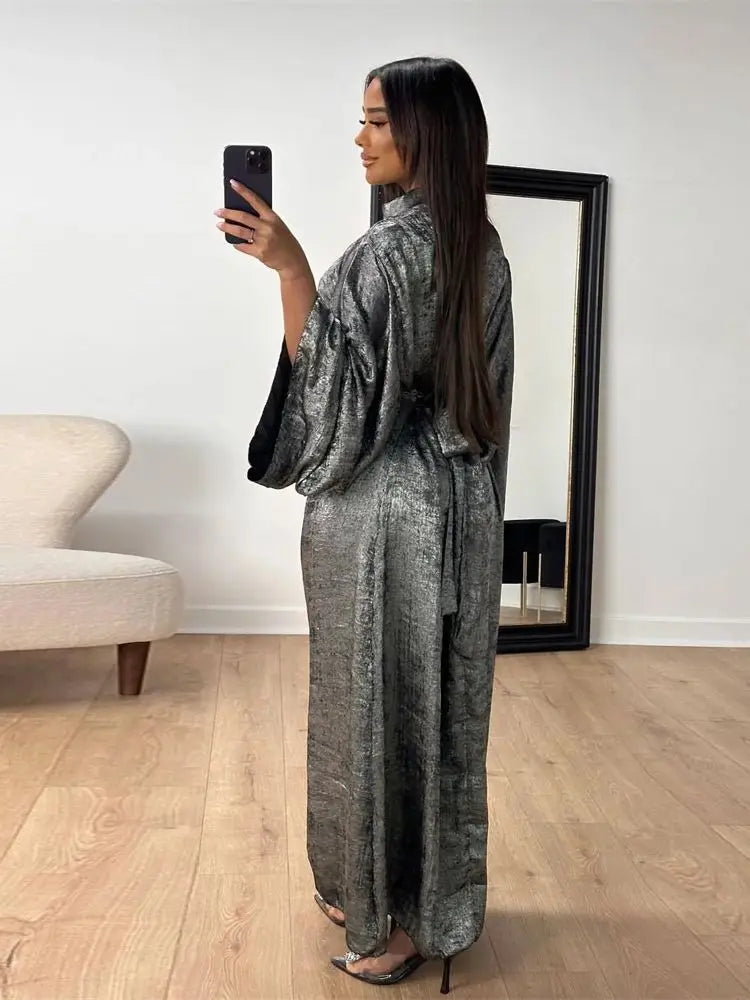 Saviig Shiny Satin Abaya Dubai Luxury 2025 Women Kaftan Dress Muslim Islam Abayas