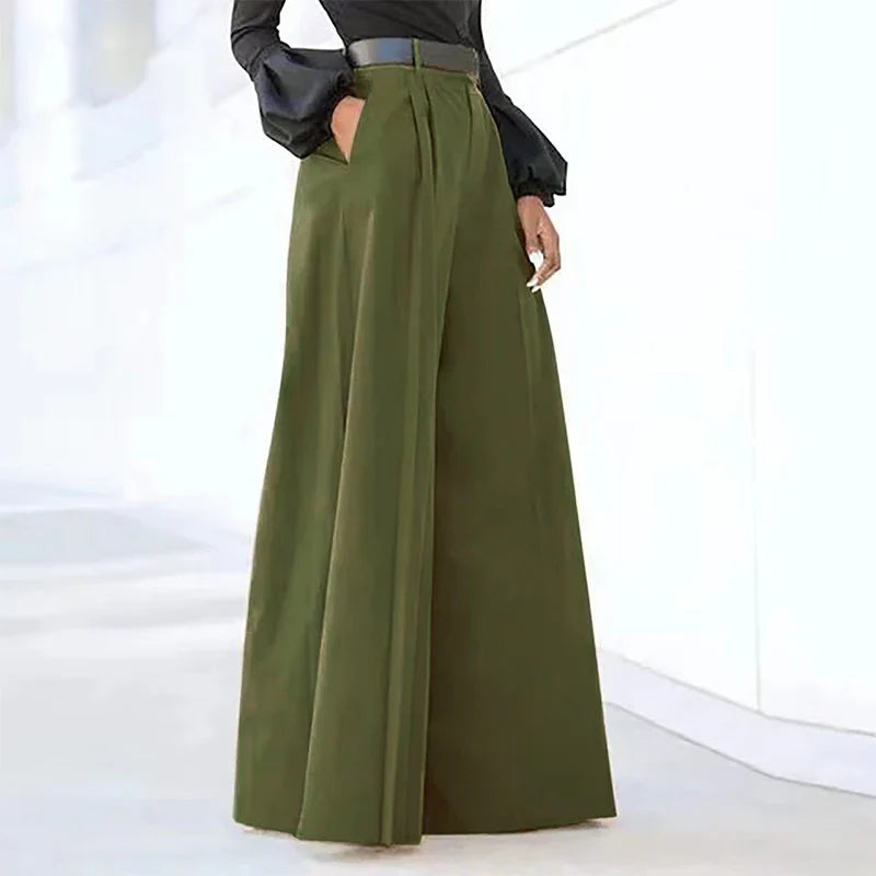 Saviig Wide Leg Flared Pants | High Waist Comfy Baggy Trousers