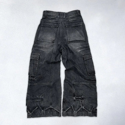 Saviig High Waist Washed Baggy Jeans Women Gothic Hip Hop Vintage Fashion