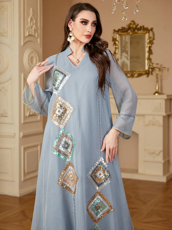 Saviig Sparkle Abaya: Elegant Eid Dress for Muslim Women