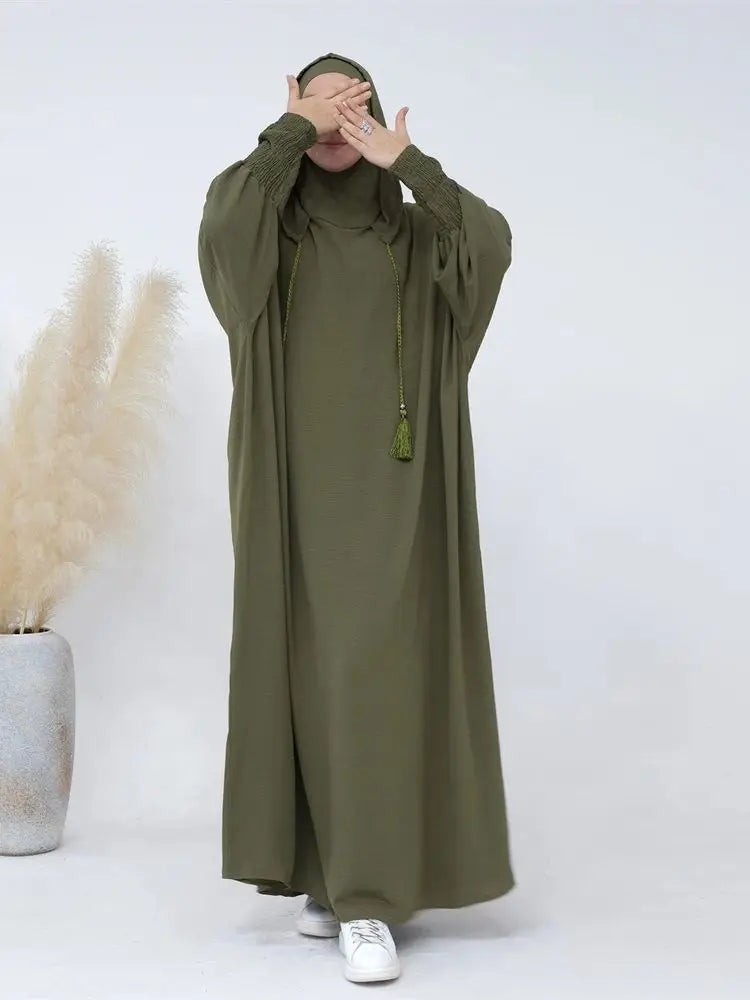 Saviig Ramadan Hoodie Kebaya Khimar Abaya Modest Dress Robe for Muslim Women