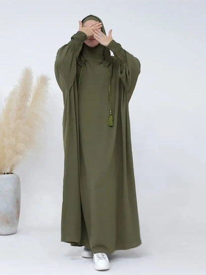 Saviig Ramadan Hoodie Kebaya Khimar Abaya Modest Dress Robe for Muslim Women