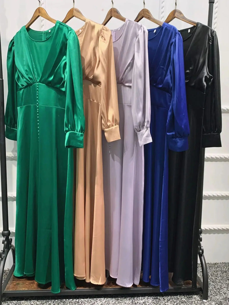 Saviig Ramadan Eid Satin Abaya for Modest Muslim Women