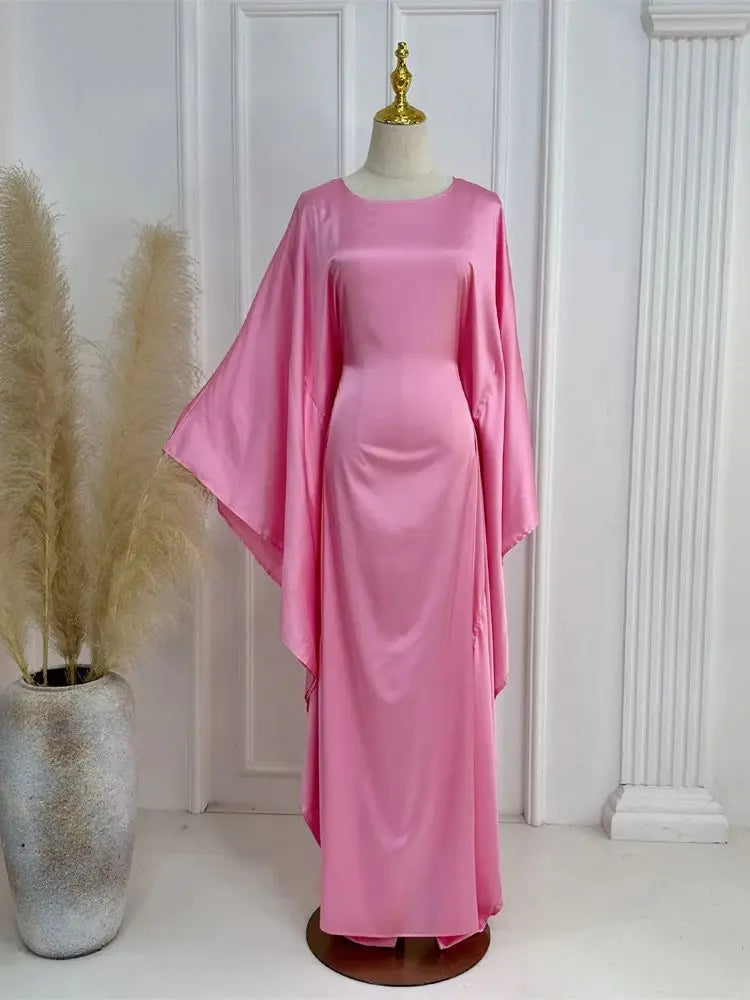 Saviig Shiny Batwing Satin Abaya Dubai Luxury 2024 - Maxi Kaftan Dress Muslim Islamic Caftan
