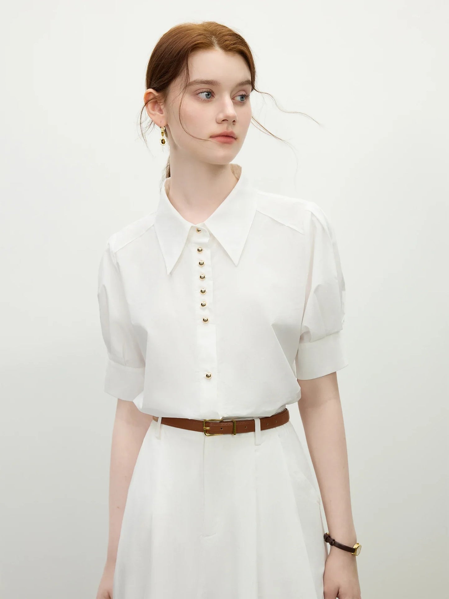 Saviig Elegant Commute Lapel Shirt 2025 Summer Style - 25FS12107