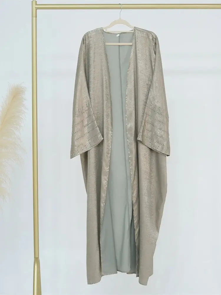 Saviig Shiny Satin Kimono Abaya Dubai Luxury 2024 - Muslim Women's Caftan