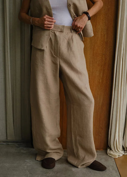 Saviig Straight Leg High Waist Pants for Stylish Office Look