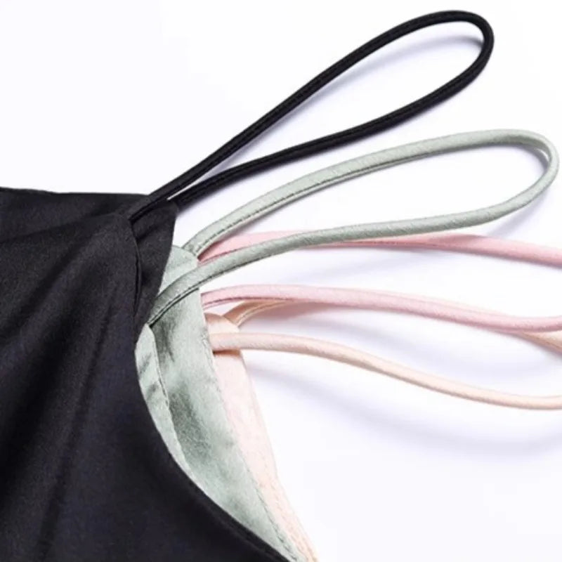 Saviig Satin V-Neck Camisole Top: Chic Sleeveless Tank for Summer