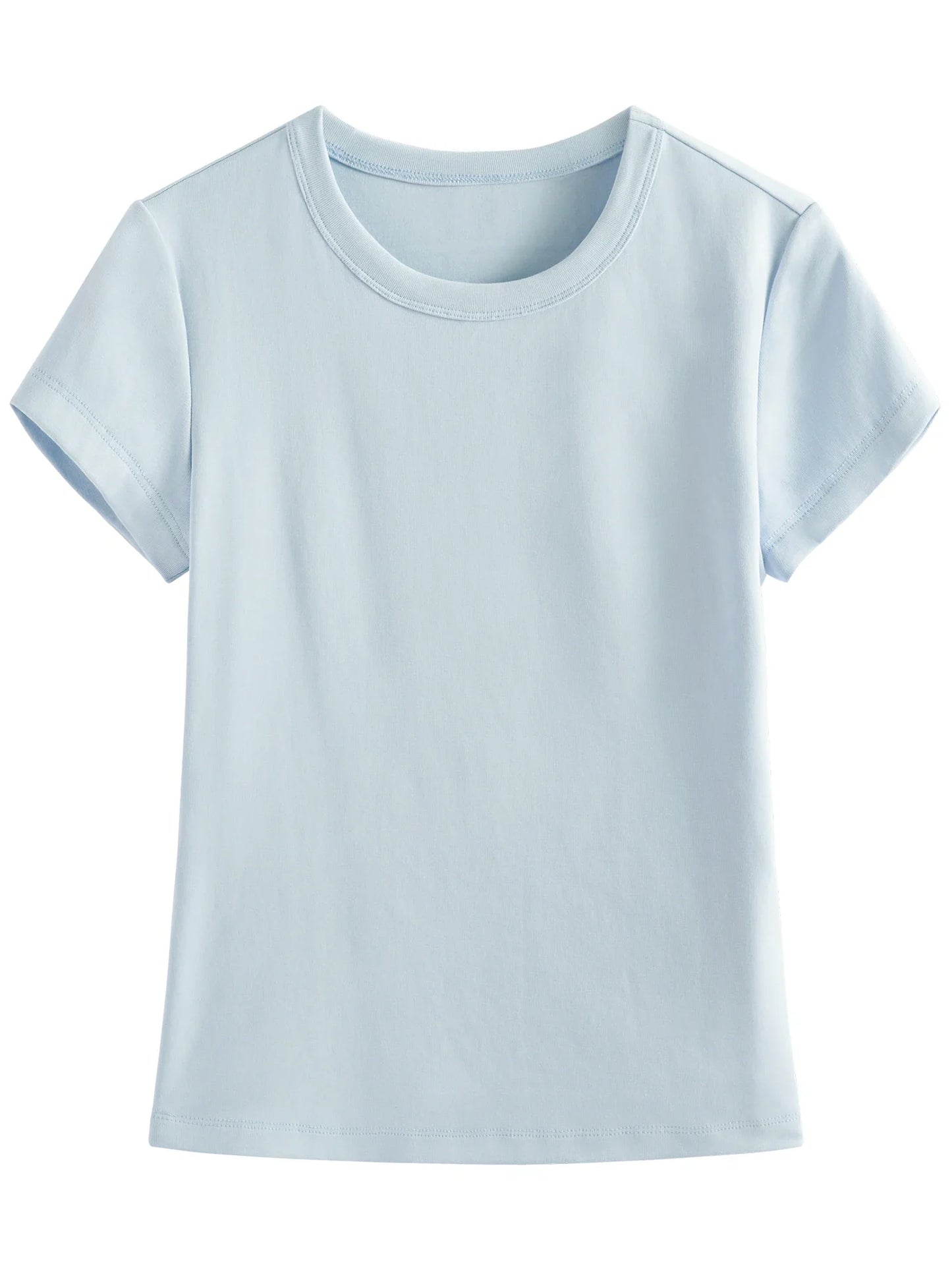 Saviig Pink Short-sleeve Round Neck T-shirt | 2025 Summer Slim Fit Top