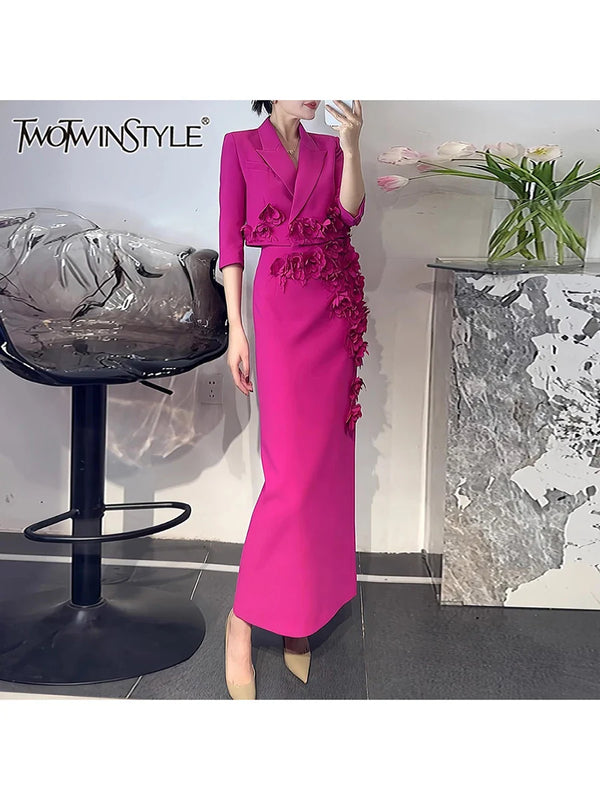 Saviig Lapel Sleeve Top & High Waist Pants Set - Elegant Women's Fashion