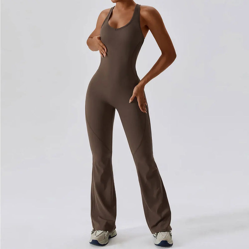 Saviig Women's Yoga Jumpsuit Fitness Romper Stretch Workout Bodysuit