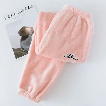 Saviig Flannel Fleece Winter Couple Pants - Warm Home Pajama Bottoms