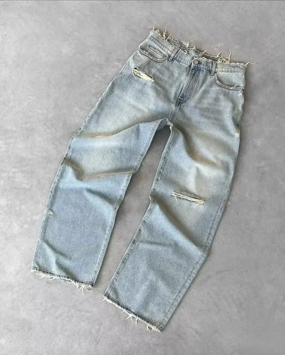 Saviig Vintage High Waist Wide Leg Jeans for Women & Men