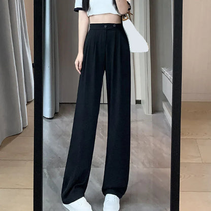 Saviig High Waist Baggy Straight Pants: Cool and Casual Women's Trousers