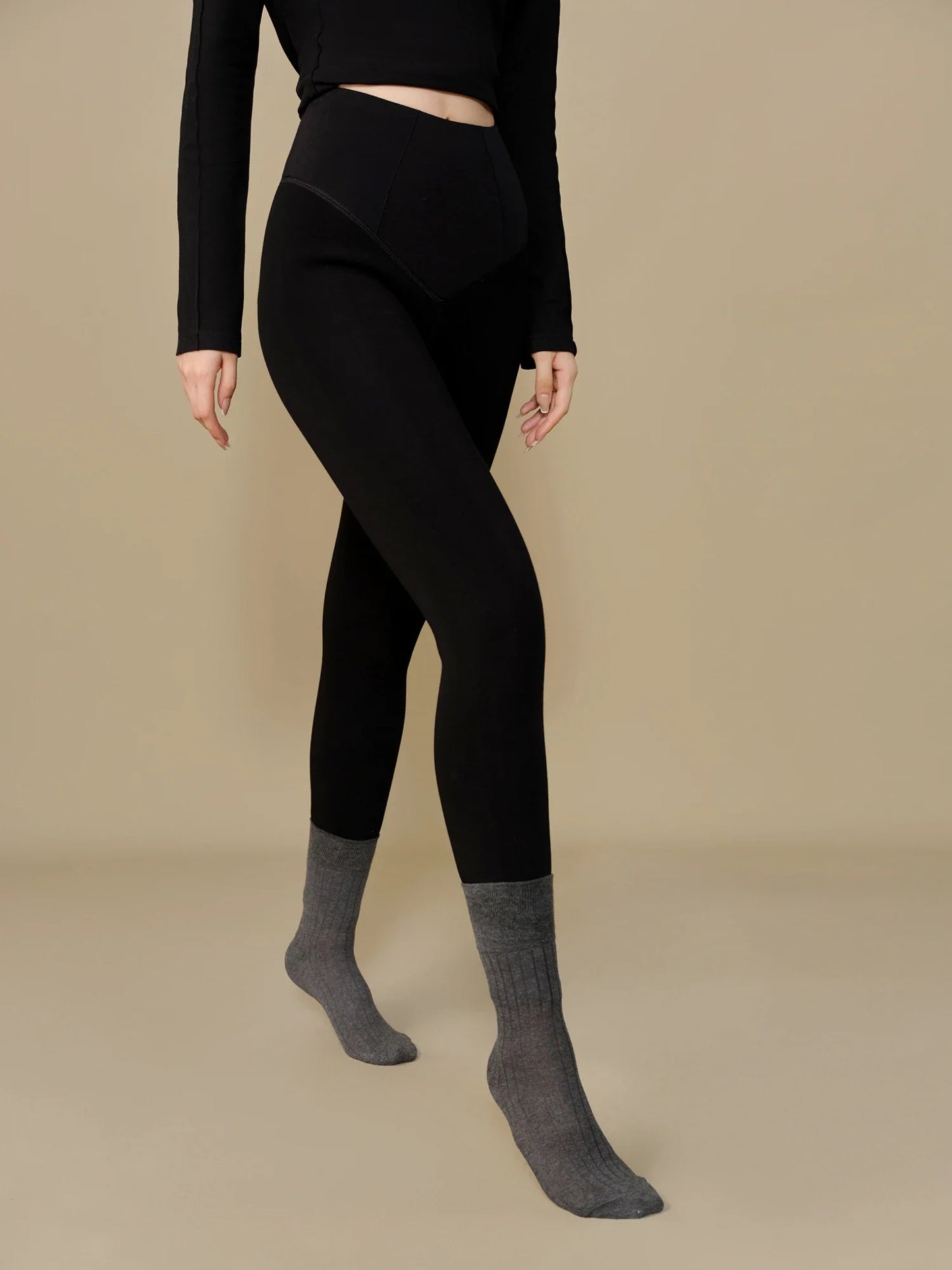 Saviig Winter Velvet Thick Bottom Pants: Warm & Comfortable One-piece design.