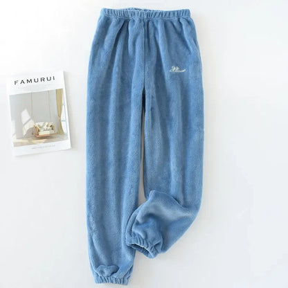 Saviig Flannel Fleece Winter Couple Pants - Warm Home Pajama Bottoms
