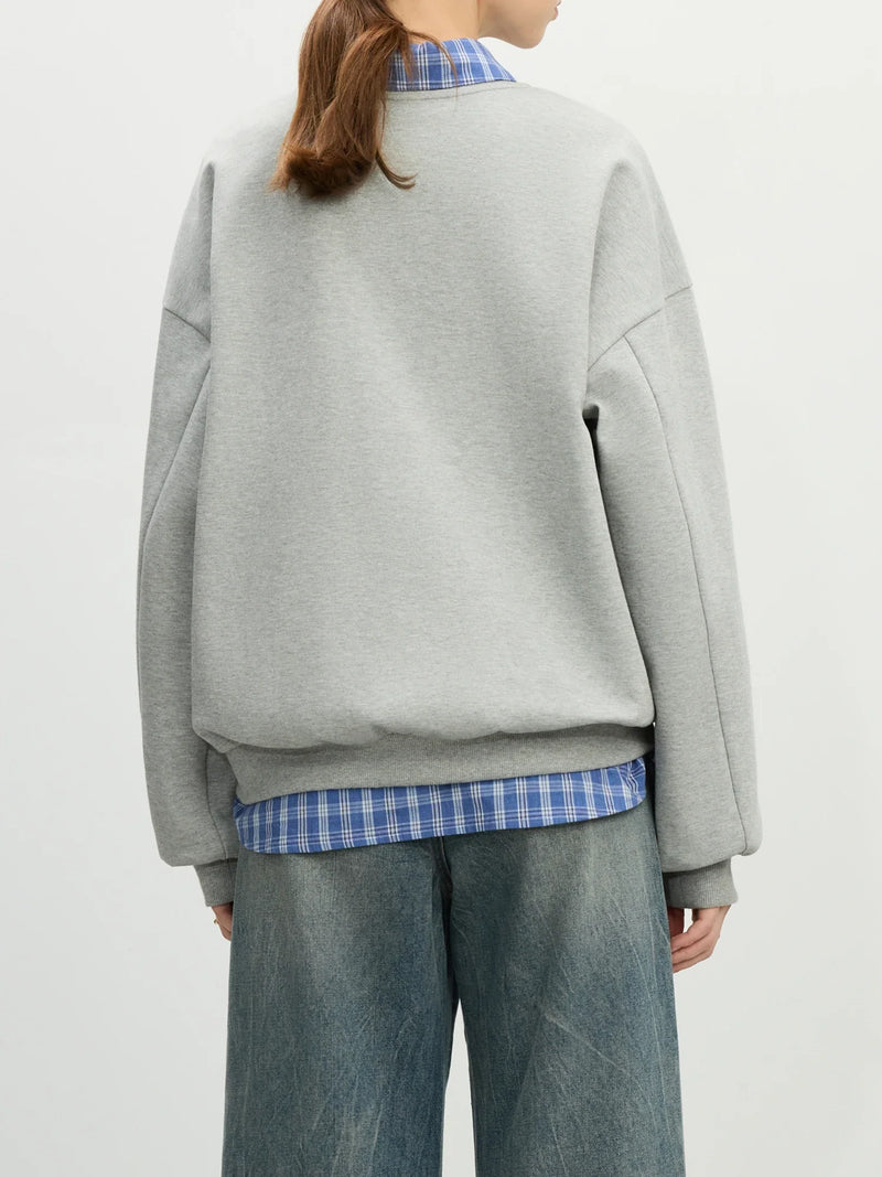 Saviig Grey Hoodless Round Neck Sweatshirt - 2025 Spring Design