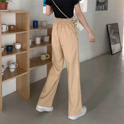 Saviig High Waist Baggy Striped Suit Pants for Women