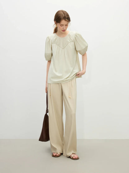 Saviig Linen Shirt: French Elegant Summer Top for Women