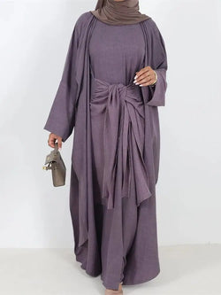 Saviig Dubai Kimono Abaya Set for Women - Elegant Muslim Modest Dress
