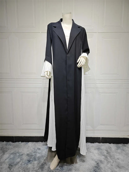 Saviig Ramadan Eid Black Pleats Kimono Abaya Dubai Luxury 2024 Muslim Kaftan Dress
