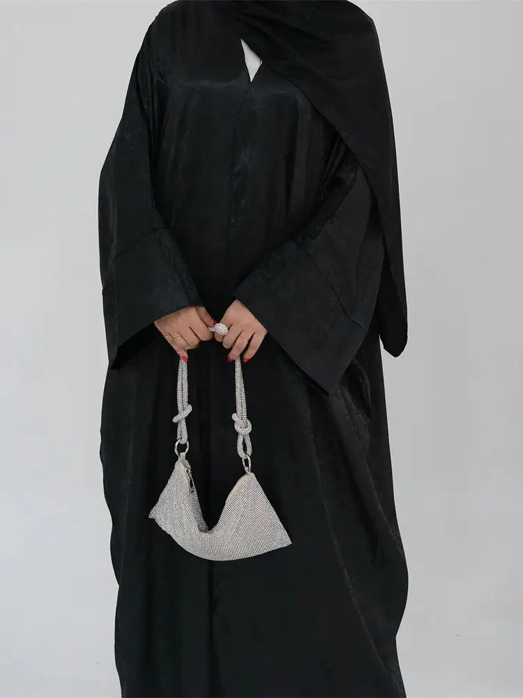 Saviig Ramadan Eid Luxury Satin Kimono Abaya for Women