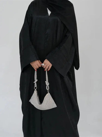 Saviig Ramadan Eid Luxury Satin Kimono Abaya for Women
