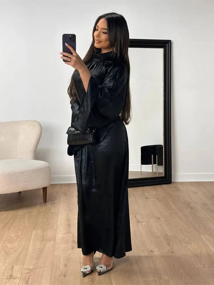 Saviig Shiny Satin Abaya Dubai Luxury 2025 Women Kaftan Dress Muslim Islam Abayas