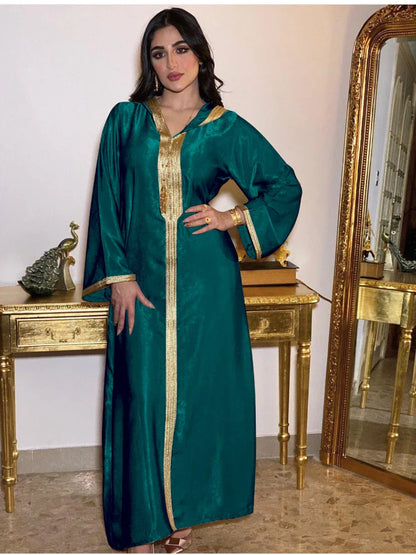 Saviig Eid Dubai Abaya Dress Moroccan Kaftan Hooded Robe for Women