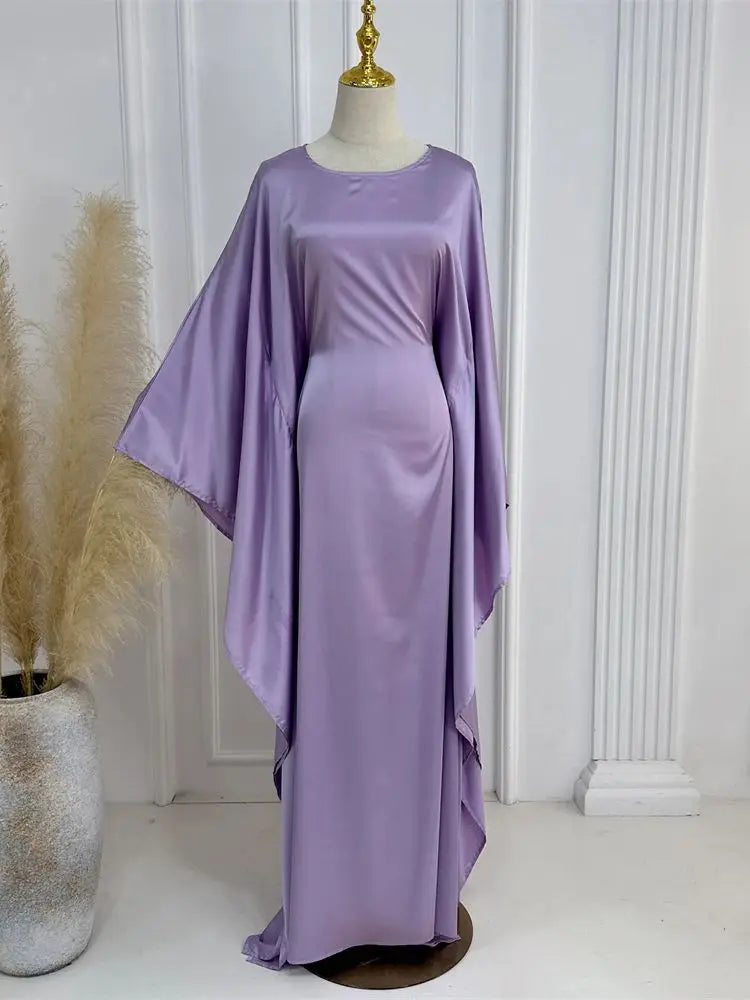 Saviig Shiny Batwing Satin Abaya Dubai Luxury 2024 - Maxi Kaftan Dress Muslim Islamic Caftan