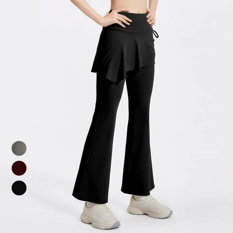 Saviig High-Waist Flared Culottes for Women with Hip Lift and Yoga Features