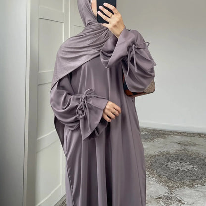 Saviig Casual Abaya Dress: Wide Sleeves, Zipper Front, Modest Muslim Fashion