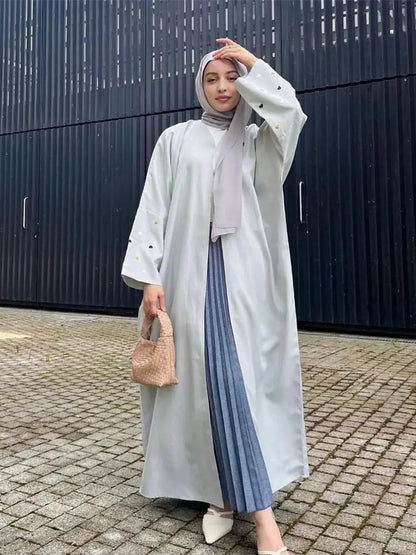 Saviig Butterfly Moon Heart Modest Kimono Abaya for Women