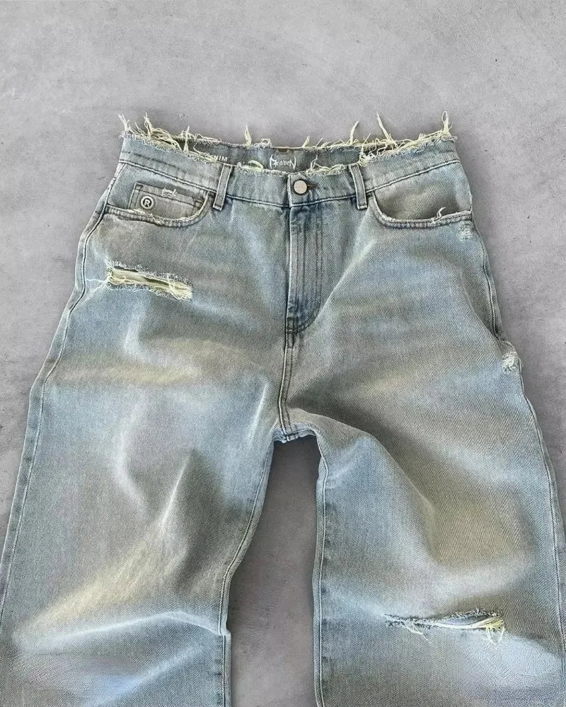 Saviig Vintage High Waist Wide Leg Jeans for Women & Men