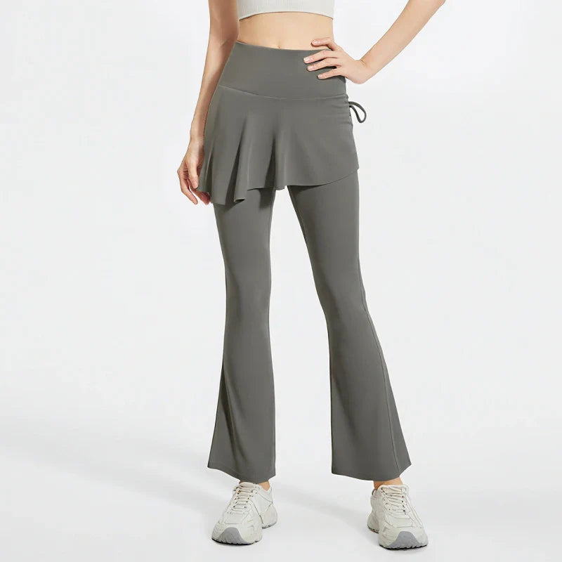 Saviig High-Waist Flared Culottes for Women with Hip Lift and Yoga Features