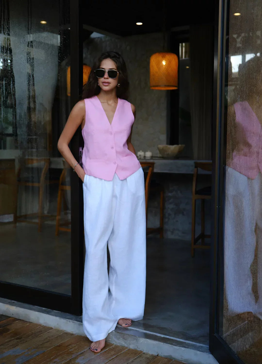 Saviig Straight Leg High Waist Pants for Stylish Office Look