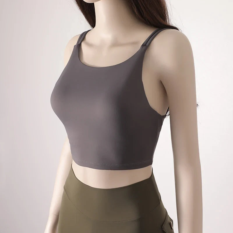 Saviig High-strength U-neck Yoga Bra with Twisted Back Hollow & Bra Pads