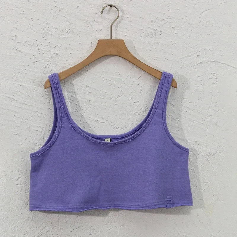 Saviig Backless Cotton Crop Top for Women - Summer 2025 Fashion