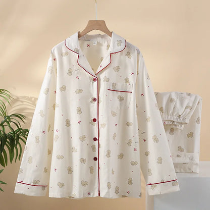 Saviig Maple Leaf Pajama Set - 100% Cotton Sleepwear