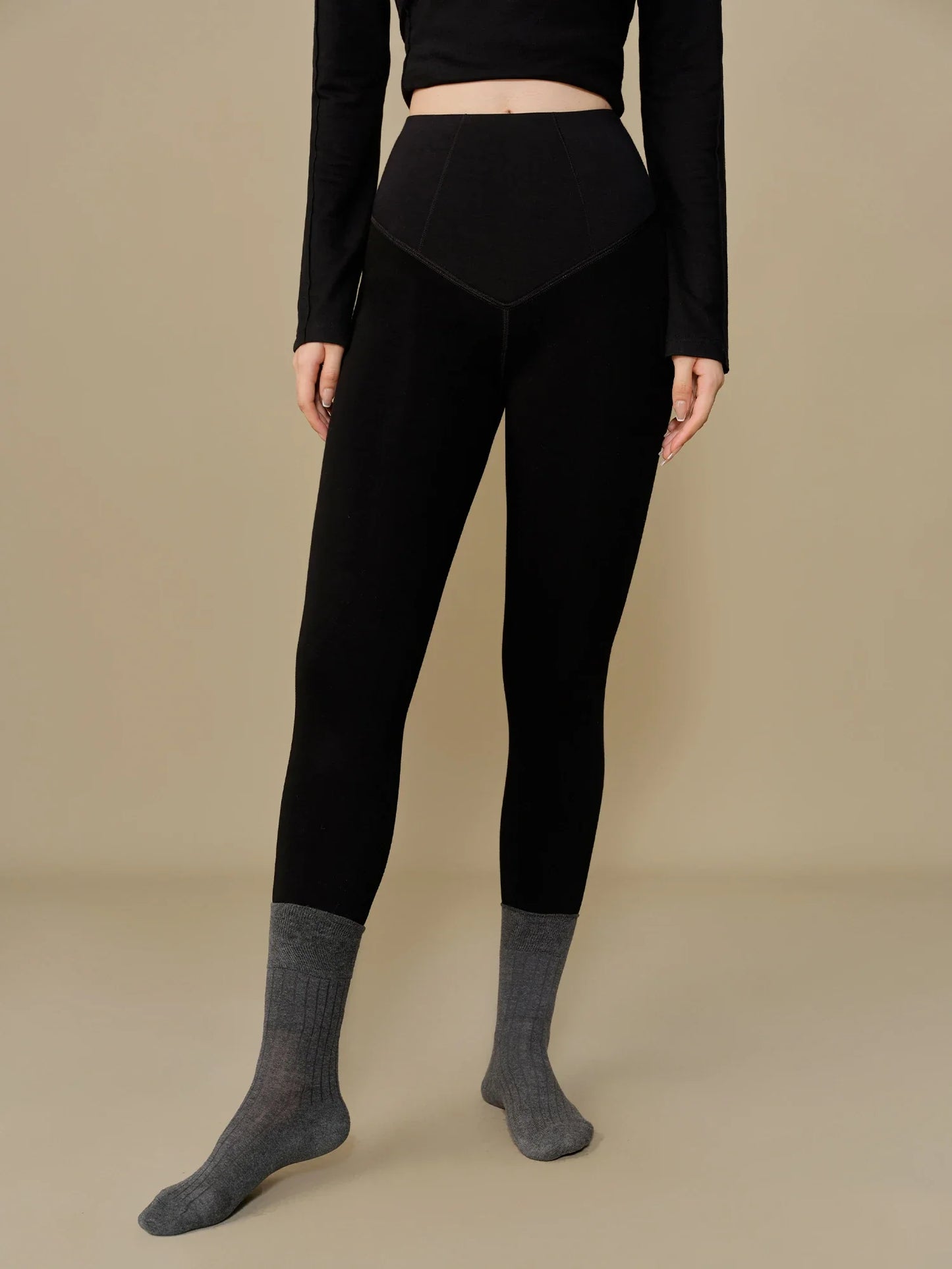 Saviig Winter Velvet Thick Bottom Pants: Warm & Comfortable One-piece design.