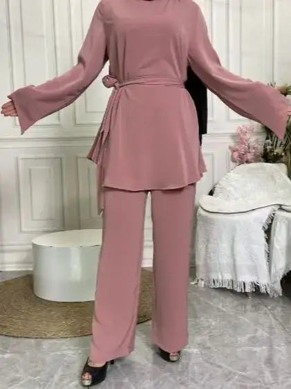 Saviig Dubai Abaya Hijab Kaftan Set for Muslim Women