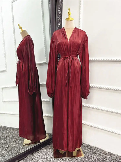 Saviig Kimono Style Kaftan Abaya for Women - Islamic Long Robe Dress