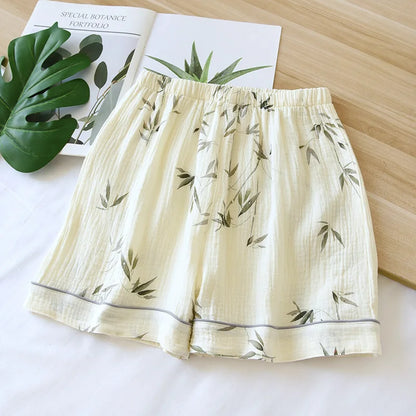Saviig Leopard Print Couple Shorts: Soft Cotton Crepe, Large Size, Cute Home Pants