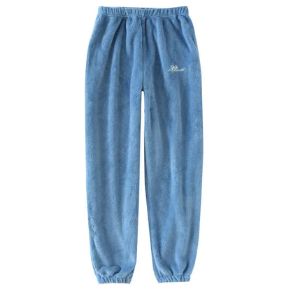 Saviig Flannel Fleece Winter Couple Pants - Warm Home Pajama Bottoms