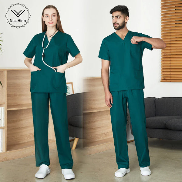 Saviig Surgical Gown Uniform Set for Medical Student Work & Spa Lab